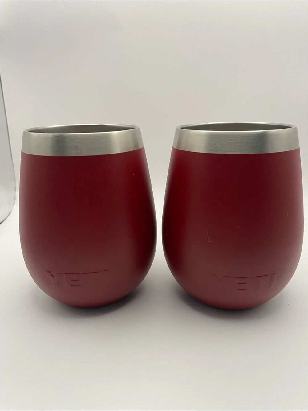 Yeti Red Stainless Steel Accent Vases - Pair